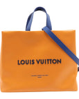 Pre-Loved Plaque Tote Tote Leather with Silver Hardware, Orange