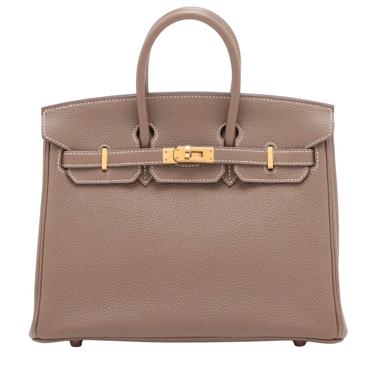 Pre-Loved Birkin Handbag Leather 25 with Gold Hardware, Etoupe