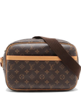 Pre-Loved Reporter PM Crossbody Bag Monogram Coated Canvas PM with Gold Hardware, Brown
