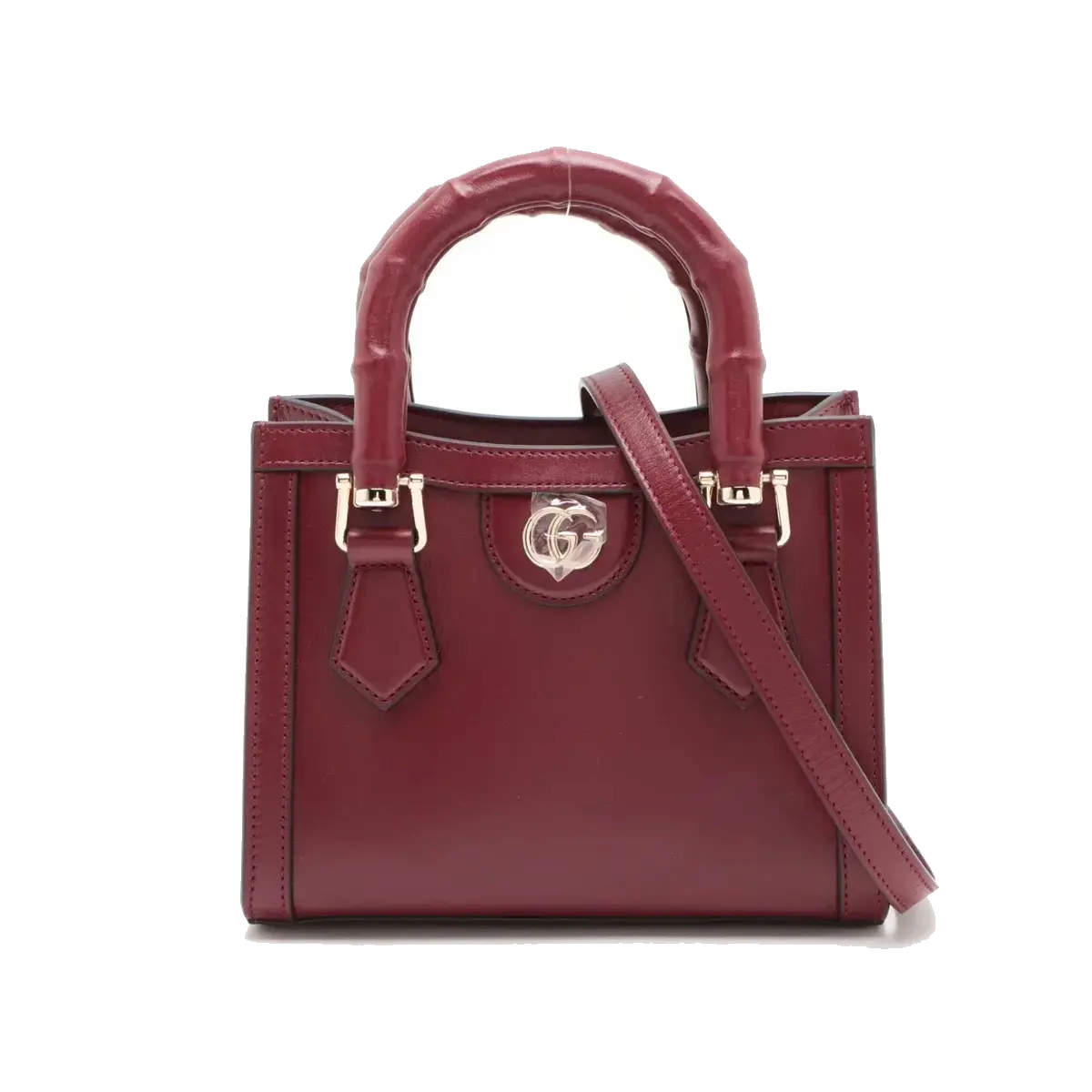 Pre-Loved Diana Tote Leather Mini with Gold Hardware, Burgundy