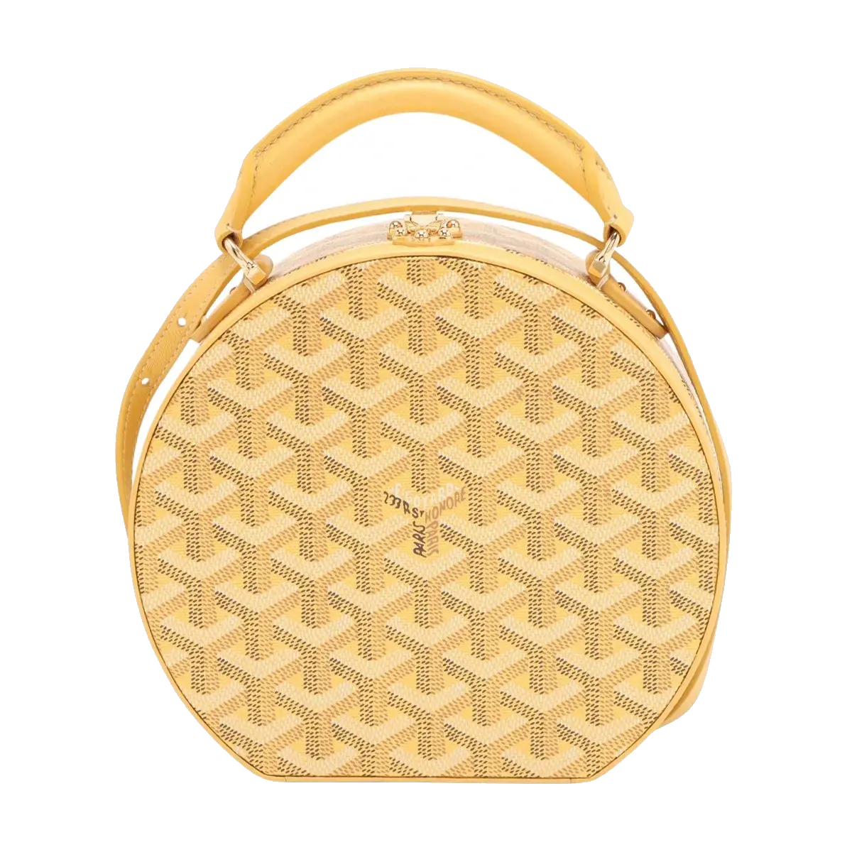 Pre-Loved Petite Boite Chapeau Handbag Goyardine Coated Canvas Mini with Gold Hardware, Yellow