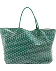 Pre-Loved Saint Louis Tote Goyardine Chevron Coated Canvas GM, Green