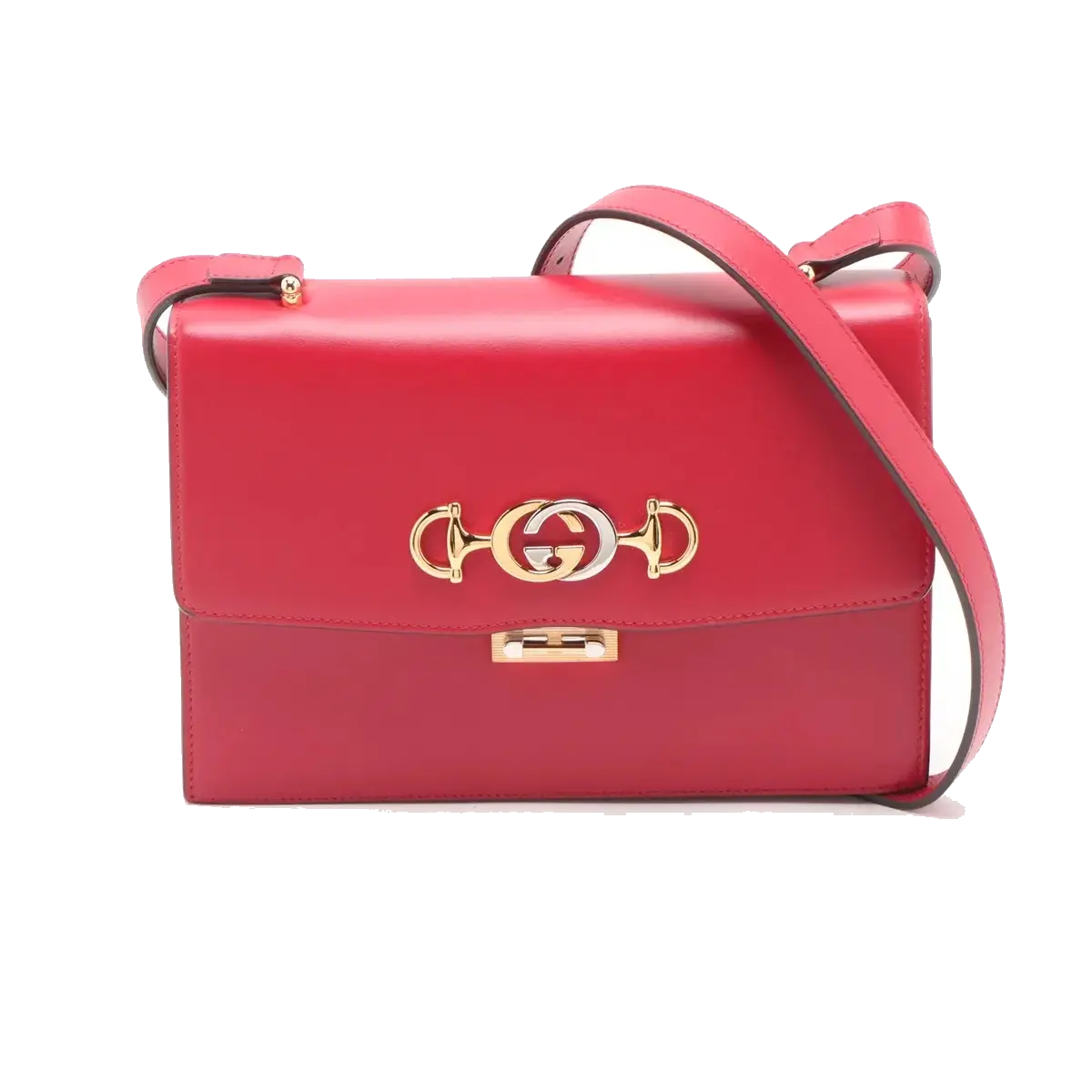 Pre-Loved Zumi Shoulder Bag Leather Small with Gold Hardware, Red
