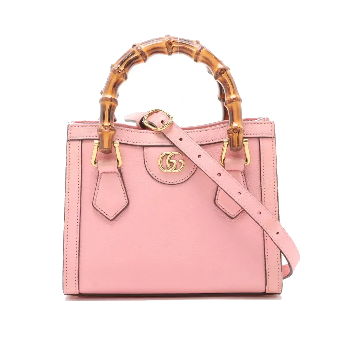 Pre-Loved Diana Bamboo Tote Leather Mini with Gold Hardware, Pink
