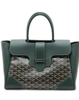 Pre-Loved Saïgon Souple Tote Goyardine Coated Canvas MM with Silver Hardware, Green