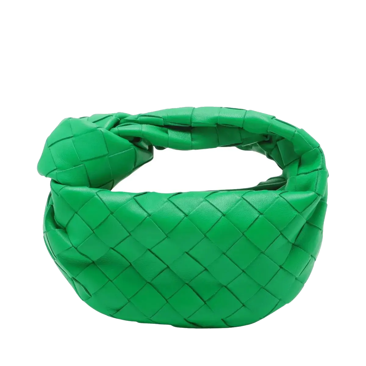 Pre-Loved Jodie Handbag Intrecciato Leather Mini with Gold Hardware, Green
