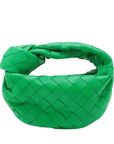 Pre-Loved Jodie Handbag Intrecciato Leather Mini with Gold Hardware, Green