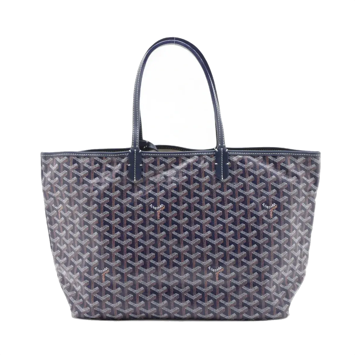 Pre-Loved Saint Louis Tote Goyardine Coated Canvas PM with Silver Hardware, Navy
