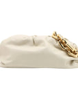 Pre-Loved The Chain Pouch Shoulder Bag Leather with Gold Hardware, Ivory