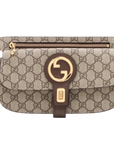 Pre-Loved Blondie Shoulder Bag Monogram Coated Canvas with Gold Hardware, Beige Ebony