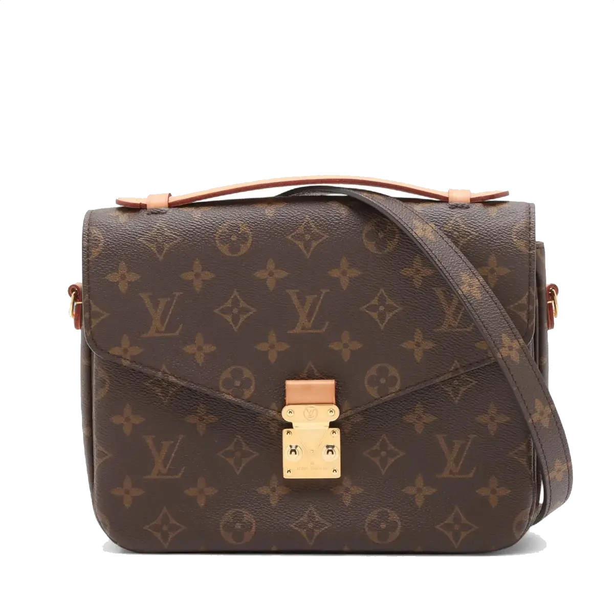 Pre-Loved Pochette Métis Crossbody Bag Monogram Coated Canvas with Gold Hardware, Brown