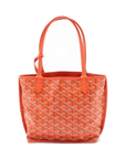 Pre-Loved Anjou Tote Goyardine Coated Canvas Mini with Silver Hardware, Orange