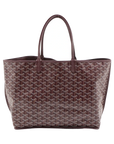 Pre-Loved Anjou Tote Goyardine Chevron Coated Canvas PM with Silver Hardware, Burgundy