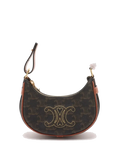 Pre-Loved Ava Shoulder Bag Triomphe Canvas Coated Mini with Gold Hardware, Brown