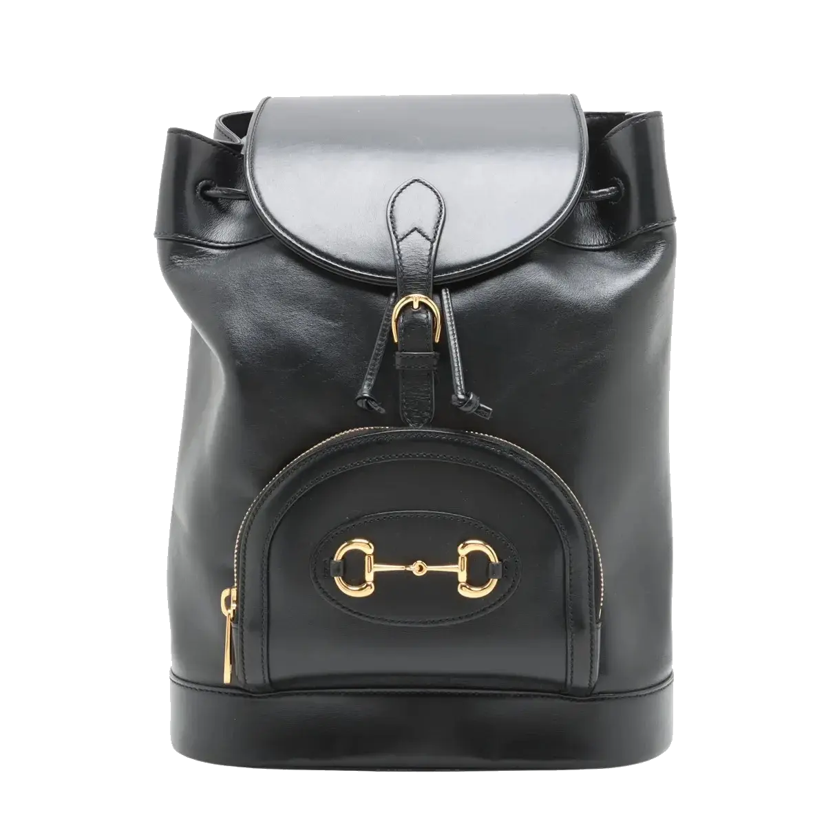 Pre-Loved Horsebit 1955 Backpack Leather with Gold Hardware, Black