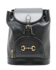 Pre-Loved Horsebit 1955 Backpack Leather with Gold Hardware, Black