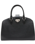 Pre-Loved Pont Neuf Handbag Leather GM with Silver Hardware, Black