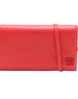 Pre-Loved Wallet on Strap Crossbody Bag Leather with Gold Hardware, Red