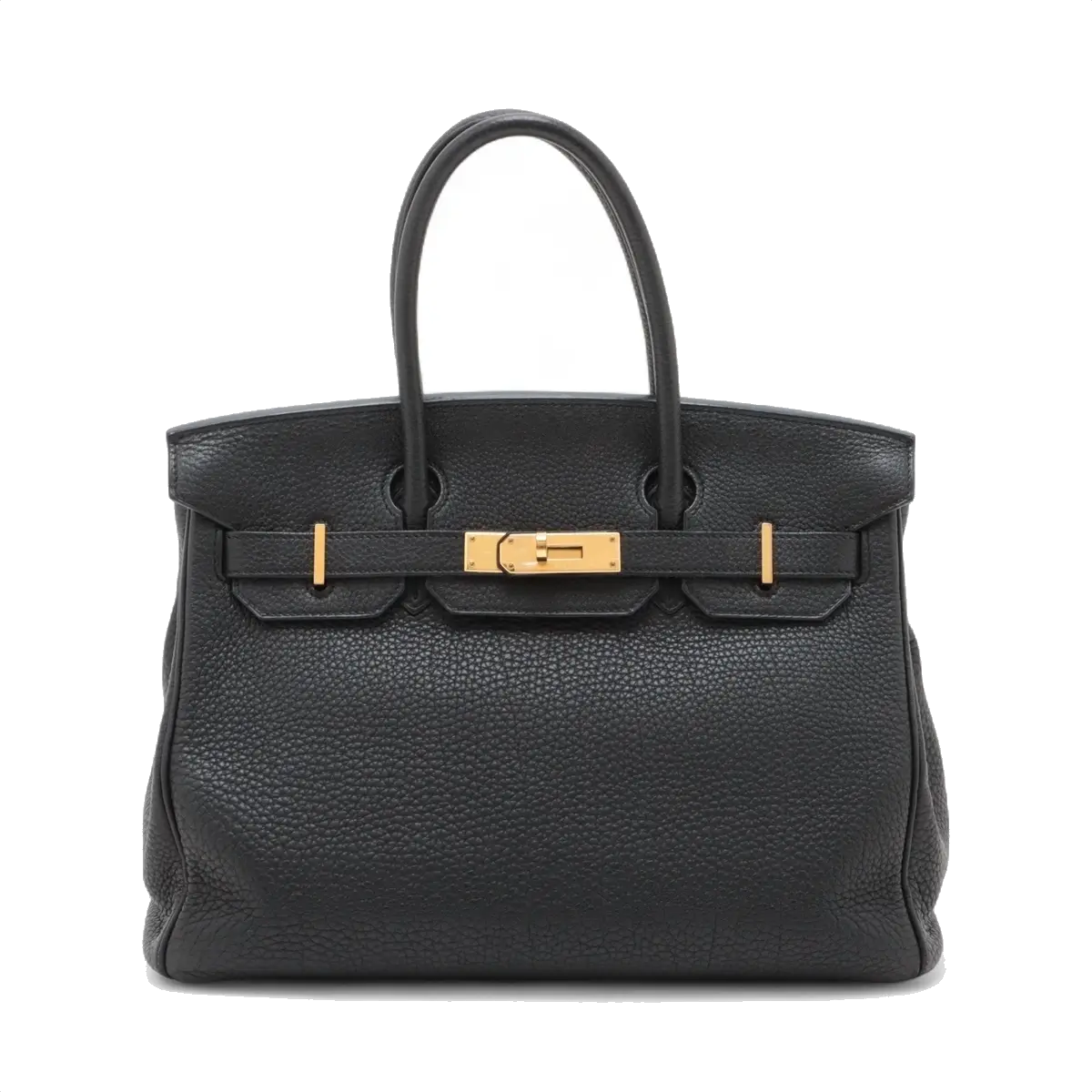 Pre-Loved Birkin Handbag Leather with Gold Hardware 30, Black