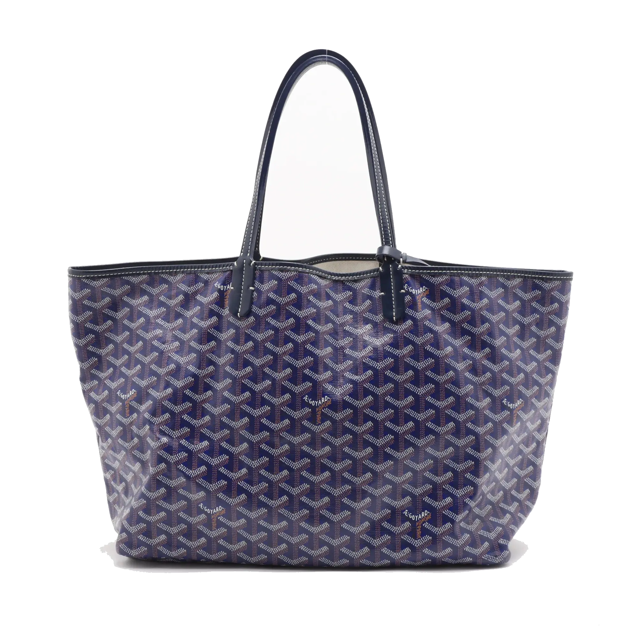 Pre-Loved Saint Louis Tote Goyardine Coated Canvas PM, Navy Blue