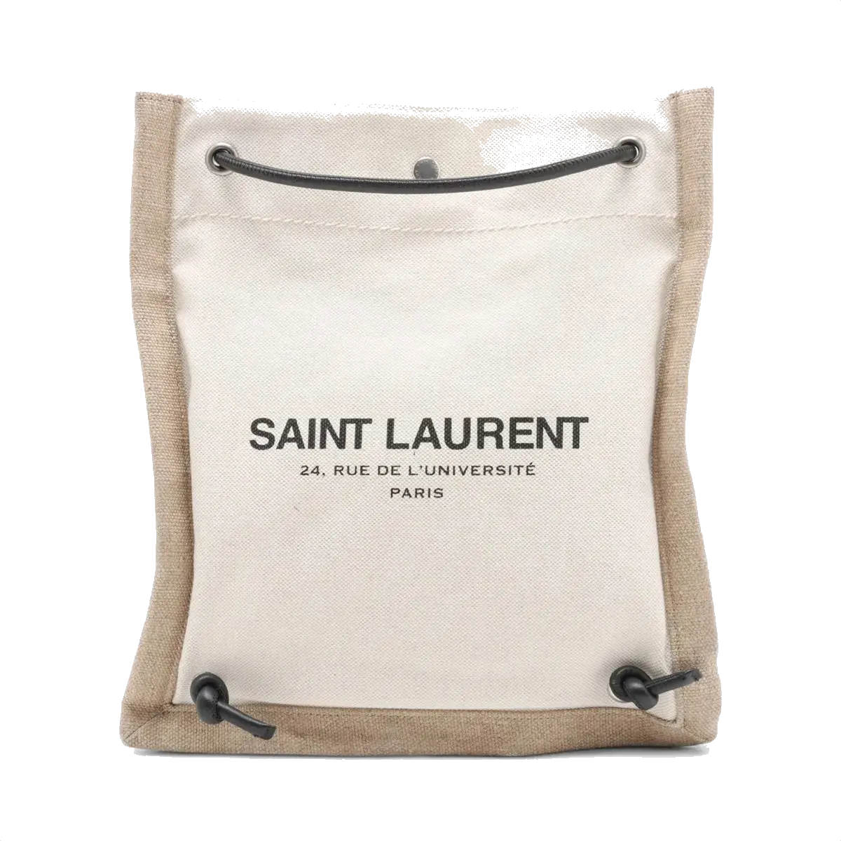 Pre-Loved Université Flat Crossbody Pouch Crossbody Bag Plain Canvas with Silver Hardware, Beige