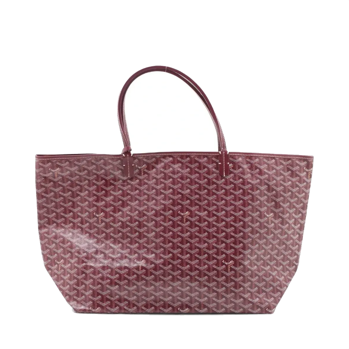 Pre-Loved Saint Louis Tote Goyardine Coated Canvas GM with Silver Hardware, Burgundy