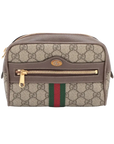 Pre-Loved Ophidia Belt Bag Monogram Coated Canvas Small with Gold Hardware, Beige Ebony