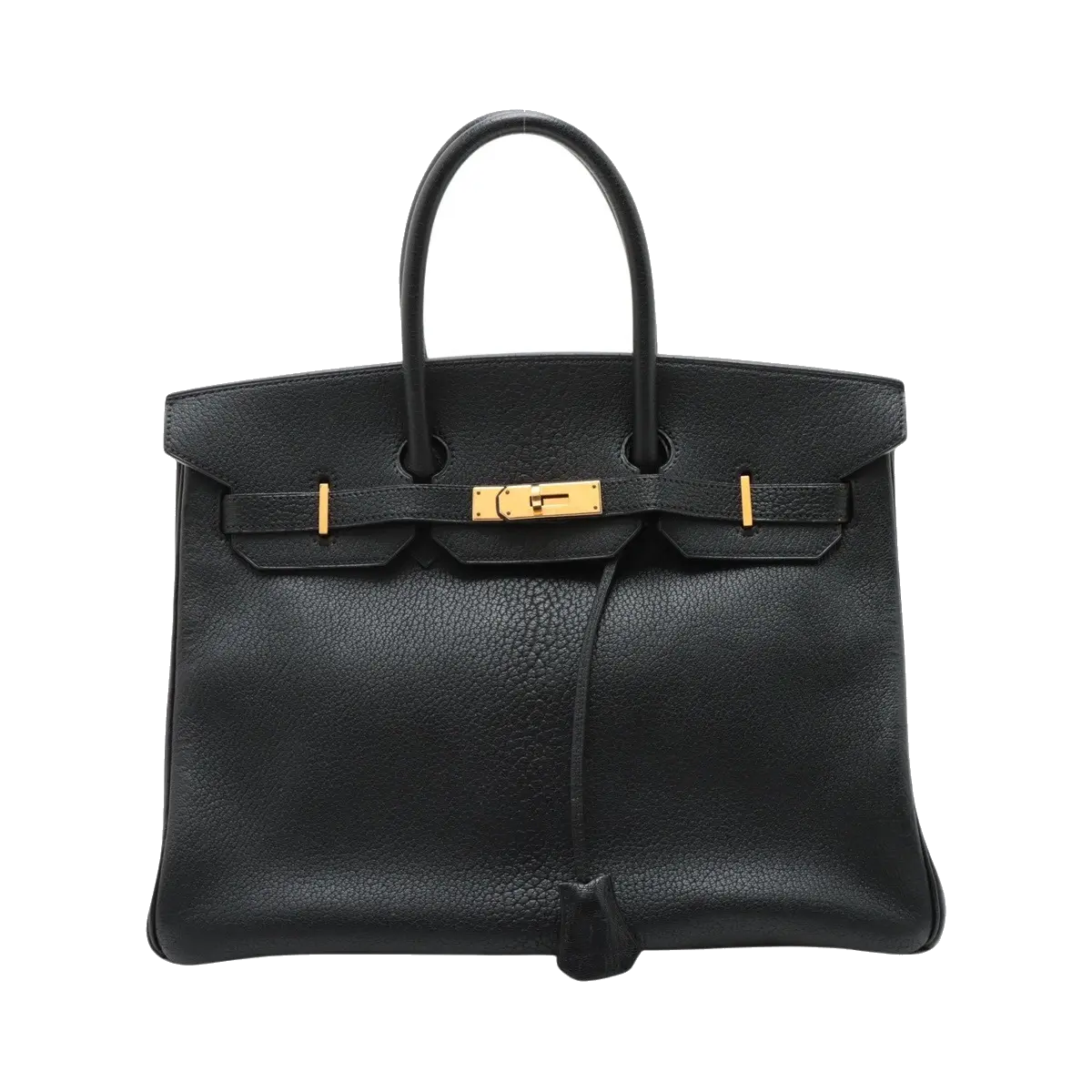 Pre-Loved Birkin Handbag Leather 35 with Gold Hardware, Black