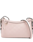 Pre-Loved Guccissima Crossbody Bag Monogram Leather Small with Gold Hardware, Light Pink