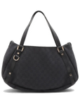 Pre-Loved Abbey D-Ring Tote GG Monogram Coated Canvas with Gold Hardware, Black