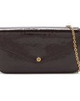 Pre-Loved Pochette Félicie Crossbody Bag Monogram Patent Leather with Gold Hardware, Amarante