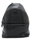 Pre-Loved GG Imprime Backpack Monogram Coated Canvas with Silver Hardware, Black