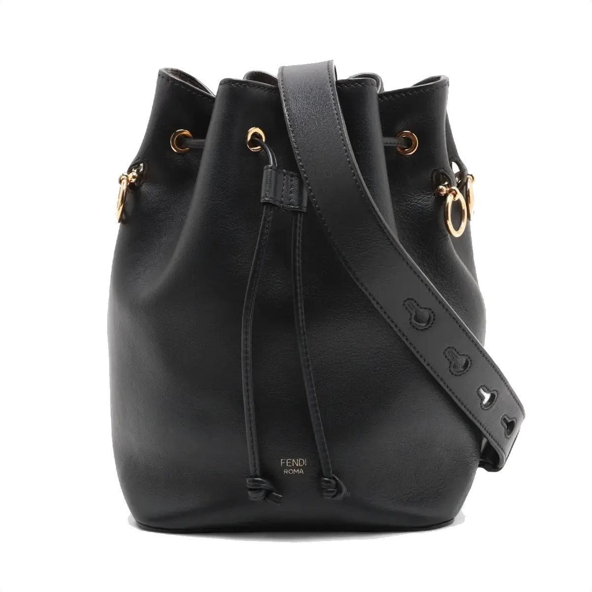 Pre-Loved Mon Tresor Bucket Bag Leather Small with Gold Hardware, Black
