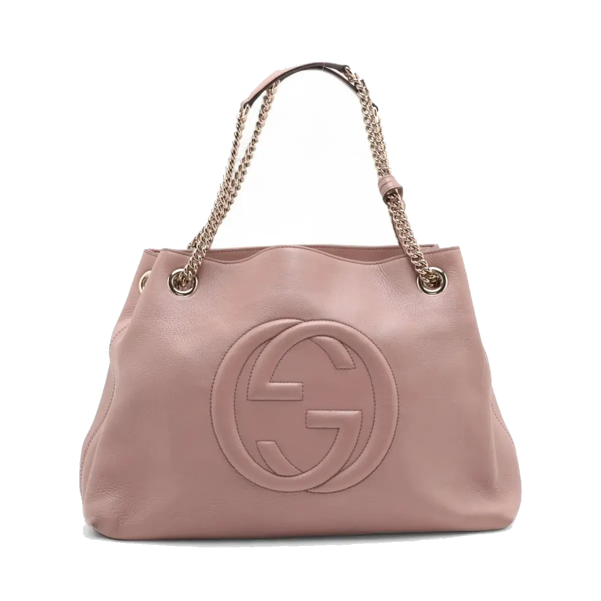 Pre-Loved Soho Shoulder Bag Leather Medium with Gold Hardware, Pink