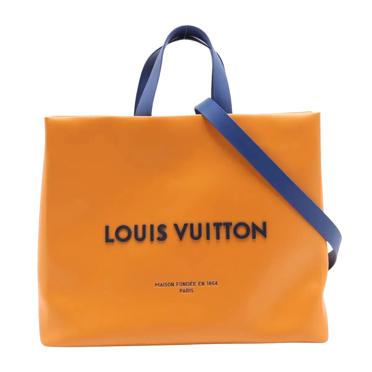 Pre-Loved Plaque Tote Tote Leather with Silver Hardware, Orange