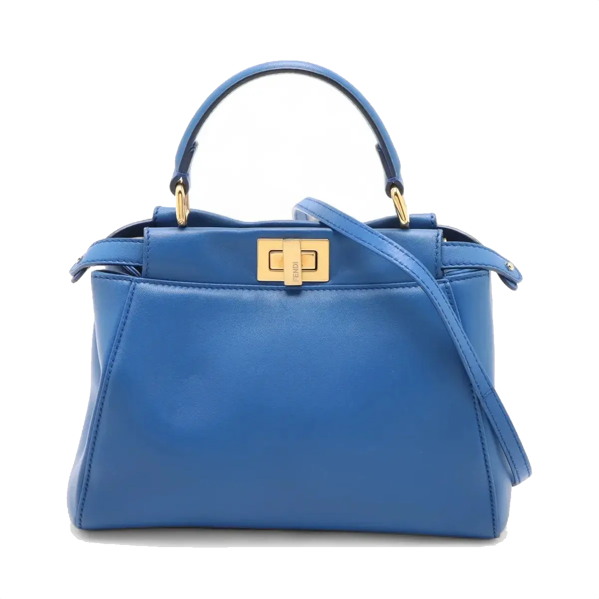 Pre-Loved Peekaboo Handbag Leather Mini with Gold Hardware, Blue