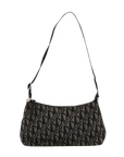 Pre-Loved Trotter Shoulder Bag Trotter Coated Canvas with Silver Hardware, Black