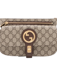Pre-Loved Blondie Shoulder Bag Monogram Coated Canvas with Gold Hardware, Beige/Ebony