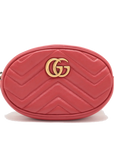 Pre-Loved GG Marmont Belt Bag Quilted Leather with Aged Gold Hardware, Red