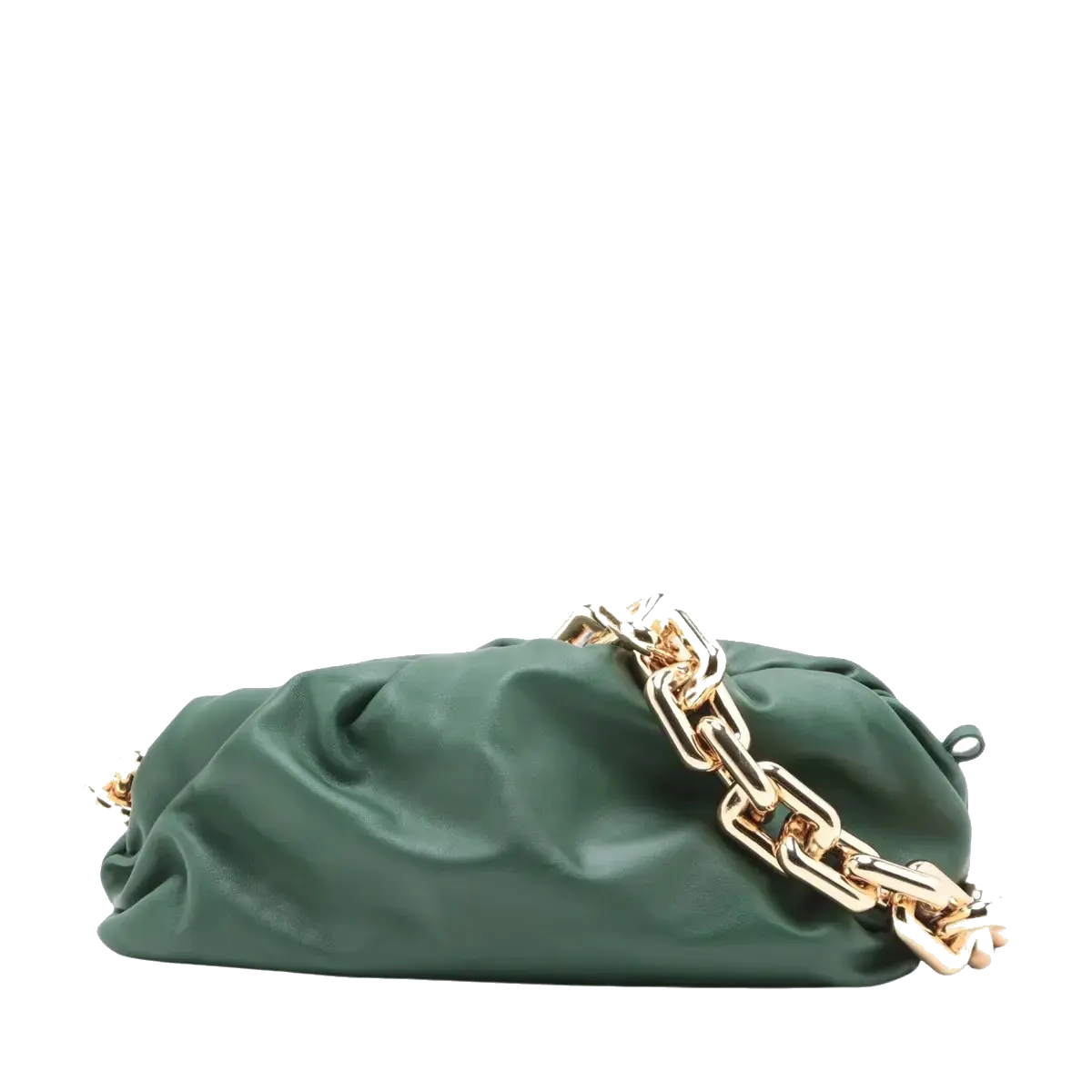 Pre-Loved The Chain Pouch Shoulder Bag Leather with Gold Hardware, Green