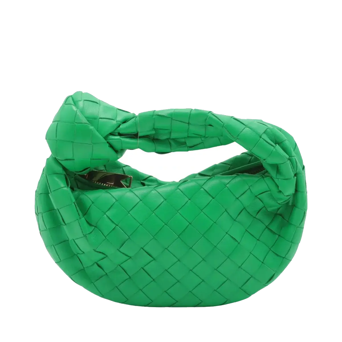 Pre-Loved Jodie Handbag Intrecciato Leather Mini with Gold Hardware, Green
