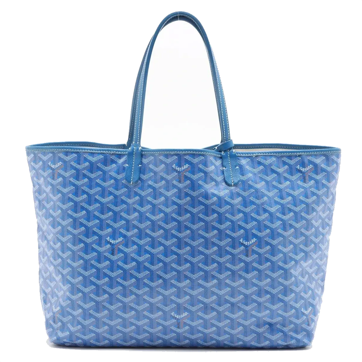 Pre-Loved Saint Louis Tote Goyardine Coated Canvas PM with Silver Hardware, Blue
