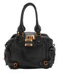 Pre-Loved Paddington Handbag Leather with Aged Gold Hardware, Black