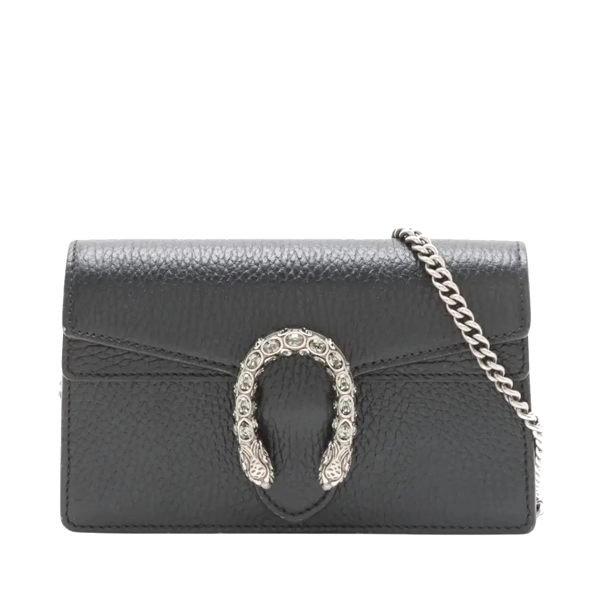 Pre-Loved Dionysus Crossbody Bag Leather Super Mini with Aged Silver Hardware, Black