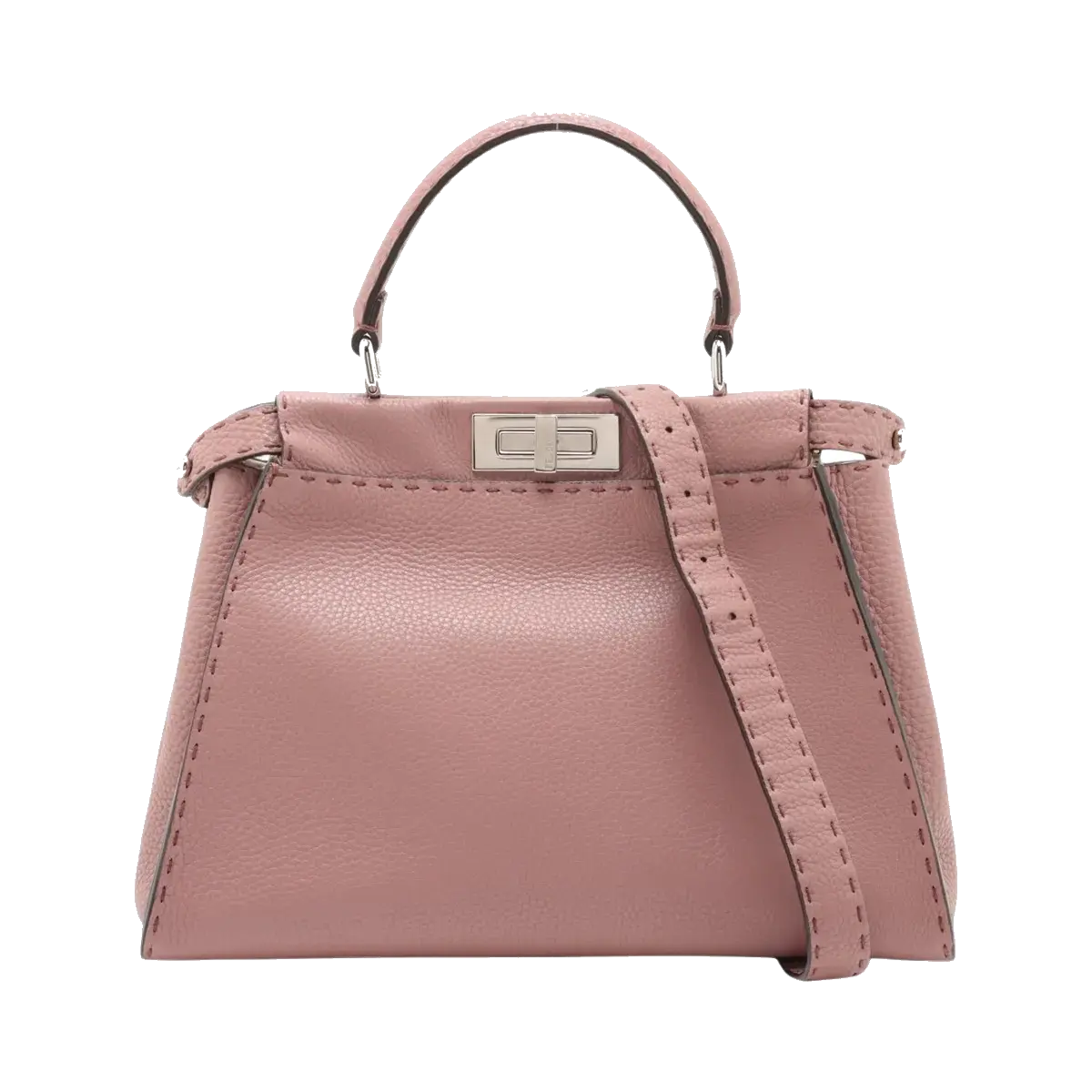 Pre-Loved Peekaboo Handbag Leather with Silver Hardware, Pink