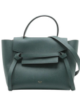 Pre-Loved Belt Bag Handbag Leather Micro with Gold Hardware, Green