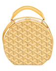 Pre-Loved Petite Boite Chapeau Handbag Goyardine Coated Canvas Mini with Gold Hardware, Yellow