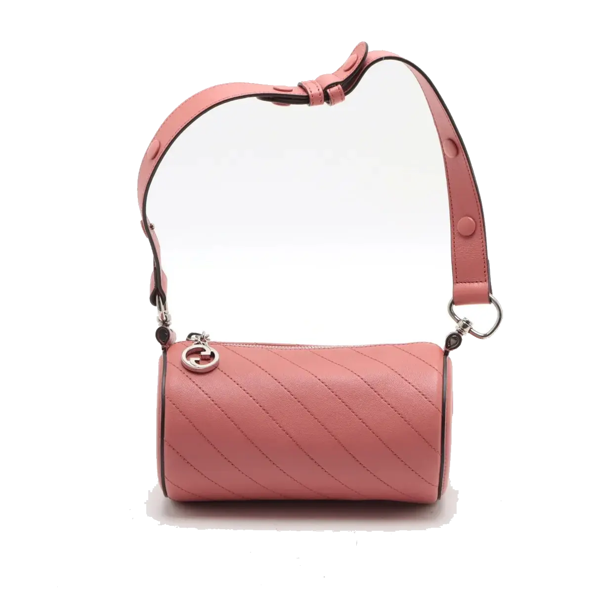 Pre-Loved Blondie Mini Barrel Shoulder Bag Leather Mini with Silver Hardware, Pink