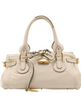 Pre-Loved Paddington Handbag Leather Medium with Aged Gold Hardware, Ivory