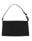 Pre-Loved Pochette Accessoires Pochette Leather with Gold Hardware, Black